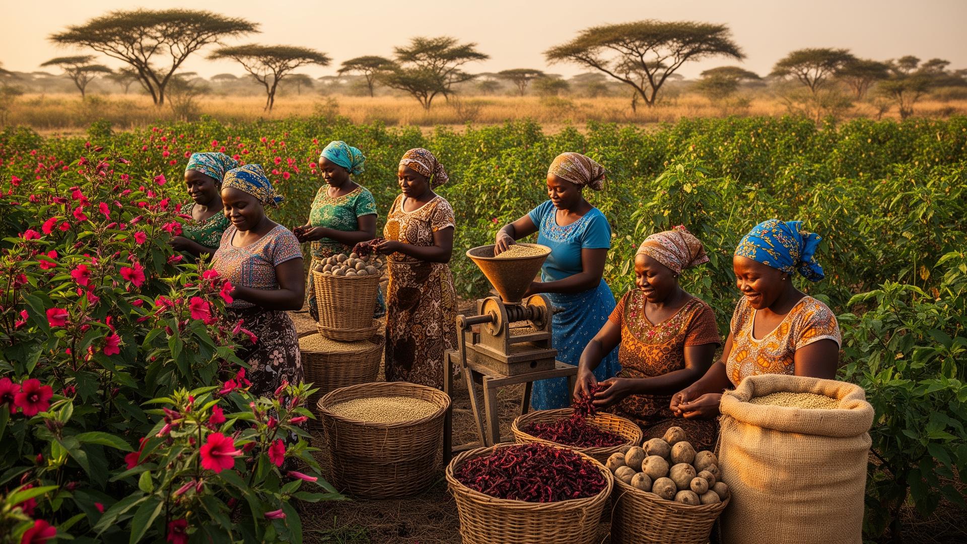 African women farmers in a field